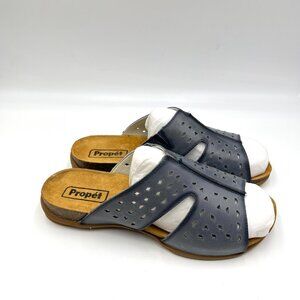 9D 9W 9 WIDE WIDTH Propet‎ Fionna Blue Lasercut Leather Comfort Sandals Shoes